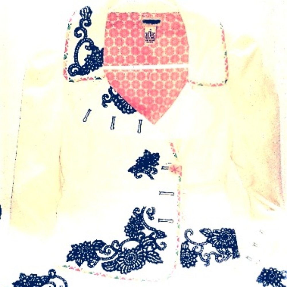 Vintage Like Jacket with Embroidery, Cute Buttons